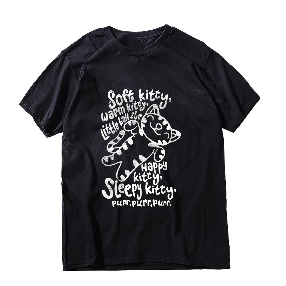 COOLMIND 100% Cotton Schrodinger Cat Print Big Size Men T Shrit Casual Sort Sleeve Cotton Summer Men Tshirt Male Tee Shirts