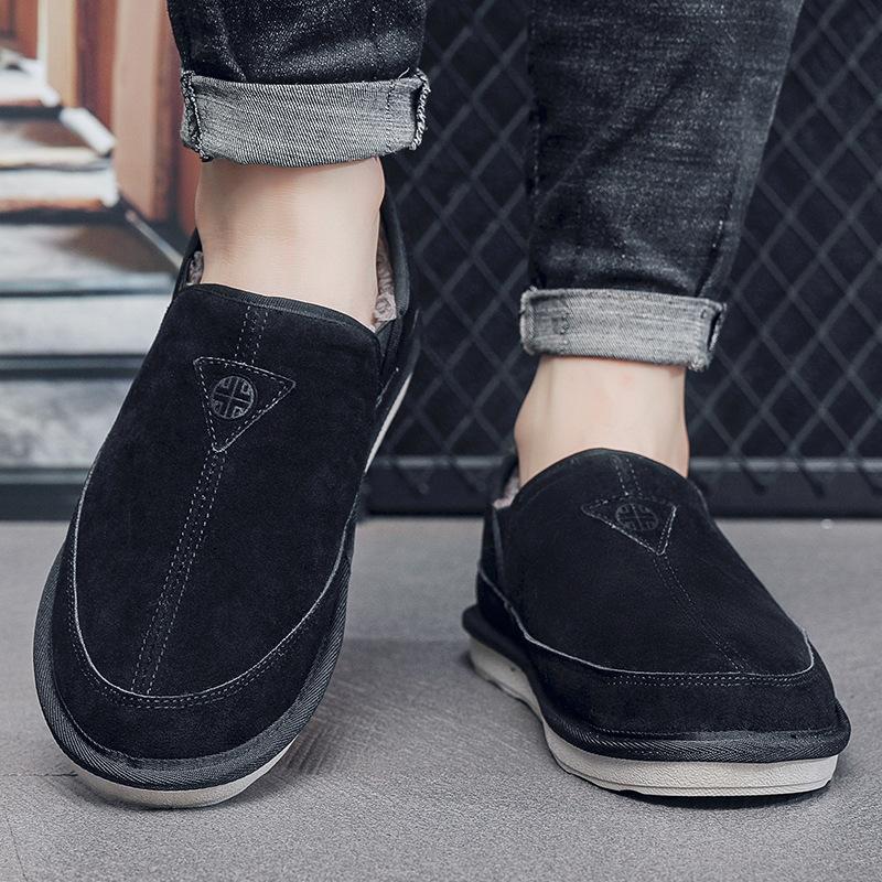 

Snow boots men s 2024 new winter warm non-slip velvet sole cotton shoes one pedal men s bread shoes tide 39