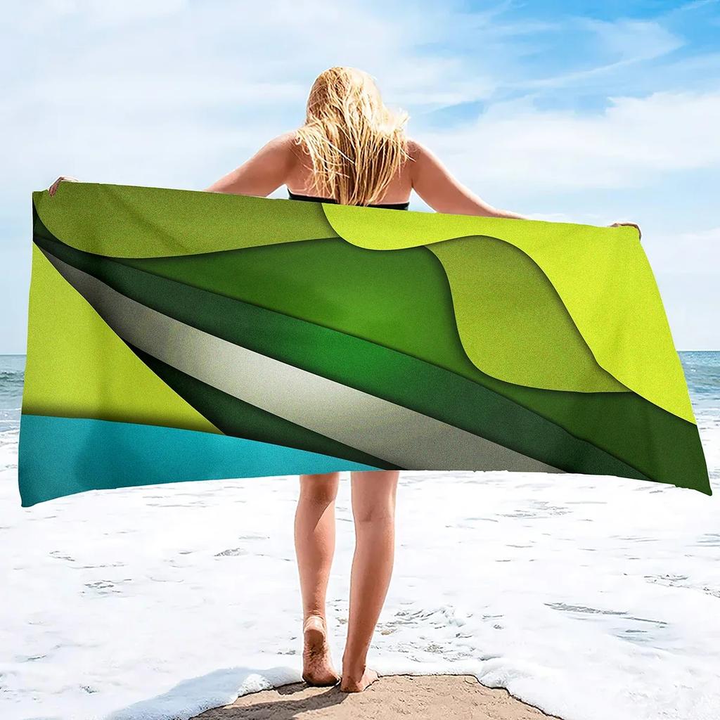 Oversize Ręcznik Plażowy Pluszowy Grubość Duży Ręcznik Basenowy, Pasiasty Szybkoschnący Ręcznik Pływacki Miękki Chłonny Bez Piasku Ręczniki Kąpielowe