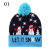 LED Christmas 3D Embroidery Image Unisex Winter Beanie Cap with Light Up Colorful LEDs for Beach & New Year