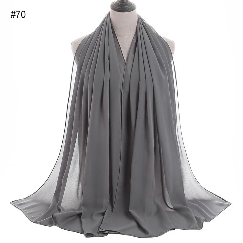 Good Stitching Muslim Chiffon Hijabs for Women Solid Chiffon Shawl Scarf Head Wraps Foulard Femme Hijab Scarves Muslim Turban
