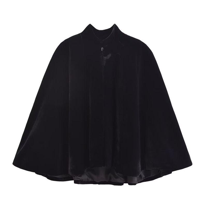 

Kaslead New Arrival Women s Clothing Fashion Style Fashionable Temperamental All-Match Velvet Cape Coat 4043128 Black L