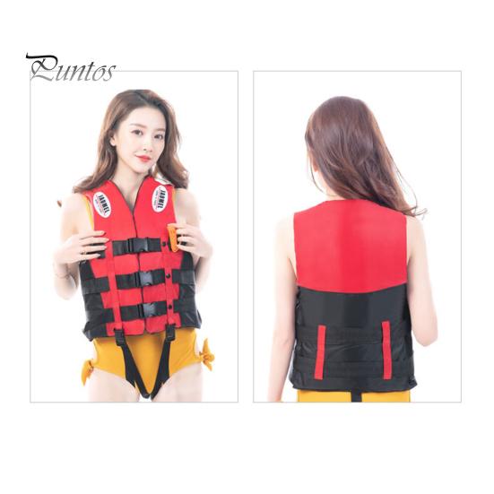 Adult Life Jacket 100N Buoyancy Paddle Life Vest Adjustable Flotation Device with Reflective Strip for Kayak Boat Surf Water Sports
