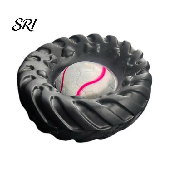 Interactive Dog Toy Football Tire Chew Built-in Squeaker Tennis Pet Gum Massager Puppy Bite Resistant Teething Boredom with