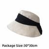 Breathable Fisherman Sun Hat Pleated Webbing Uv Protection Equestrian Hat Sun‑Shading Foldable Linen Sun Hat Summer Outdoor