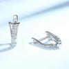 Ohrclips aus 925er Silber mit Zirkonia im Vintage-Stil, anlaufgeschützt, für Damen