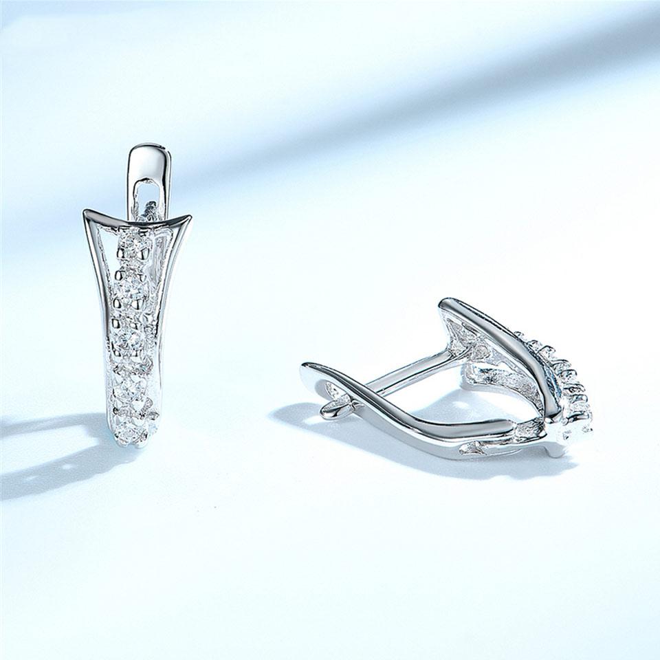Ohrclips aus 925er Silber mit Zirkonia im Vintage-Stil, anlaufgeschützt, für Damen