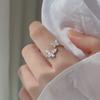 Silver Smile Shape Ring for Women Girls Y2K Stainless Steel Rings Adjustable Opening Ring Jewelry Friend Gifts