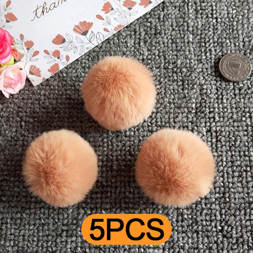 5pcs 4cm 5cm Faux Fur Pompom Fluffy Soft Balls DIY Hair Ball Pom Pom for Handicrafts Handmade Sewing Crafts Materials