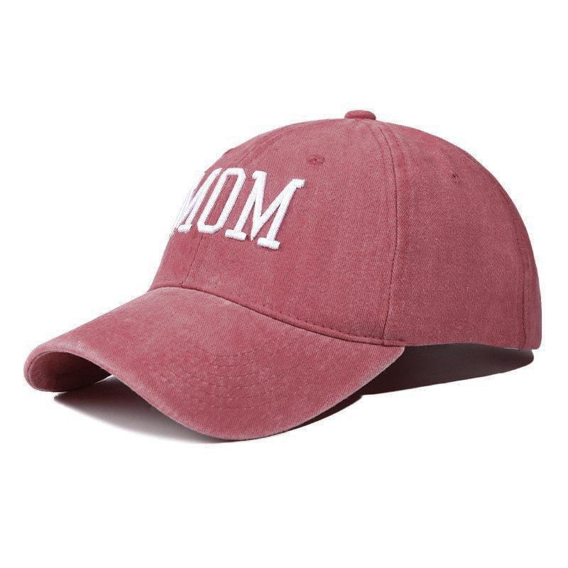 Vintage Washed Cotton Embroidered Dad & Mom Baseball Cap - Casual Duckbill Sun Hat
