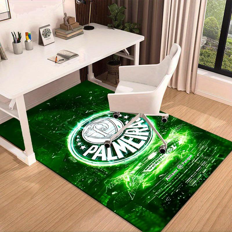 Green And White Passion Printed Area Rug for Office, Chair Rug, Decorative Carpet Floor Mat, Large Size Fan gifts Christmas gifts