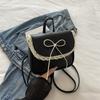 Sweet Lace Stylish Simple Design Bow Casual Shoulder Crossbody Portable Small Square Bag