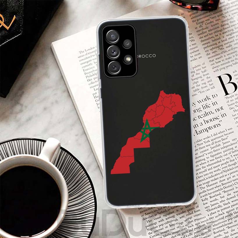 Morocco Flag Phone Case For Samsung Galaxy A15 A14 A54 A13 A53 A12 A52S A55 A22 A23 A24 A32 A33 A34 A25 A35 A03S A04S A02S For S