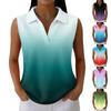 Women's Fashion Casual Print Knit Collared Sleeveless Tank Top