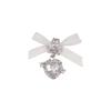 1 PCS Organza Bow Heart Zircon Pendant Nail Charms Lace Bow Love Nail Decorations  Nail Salon