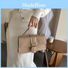 Small Stone Texture Gold-edged Contrast Color Street Fashion Pu Shoulder Bag For Women