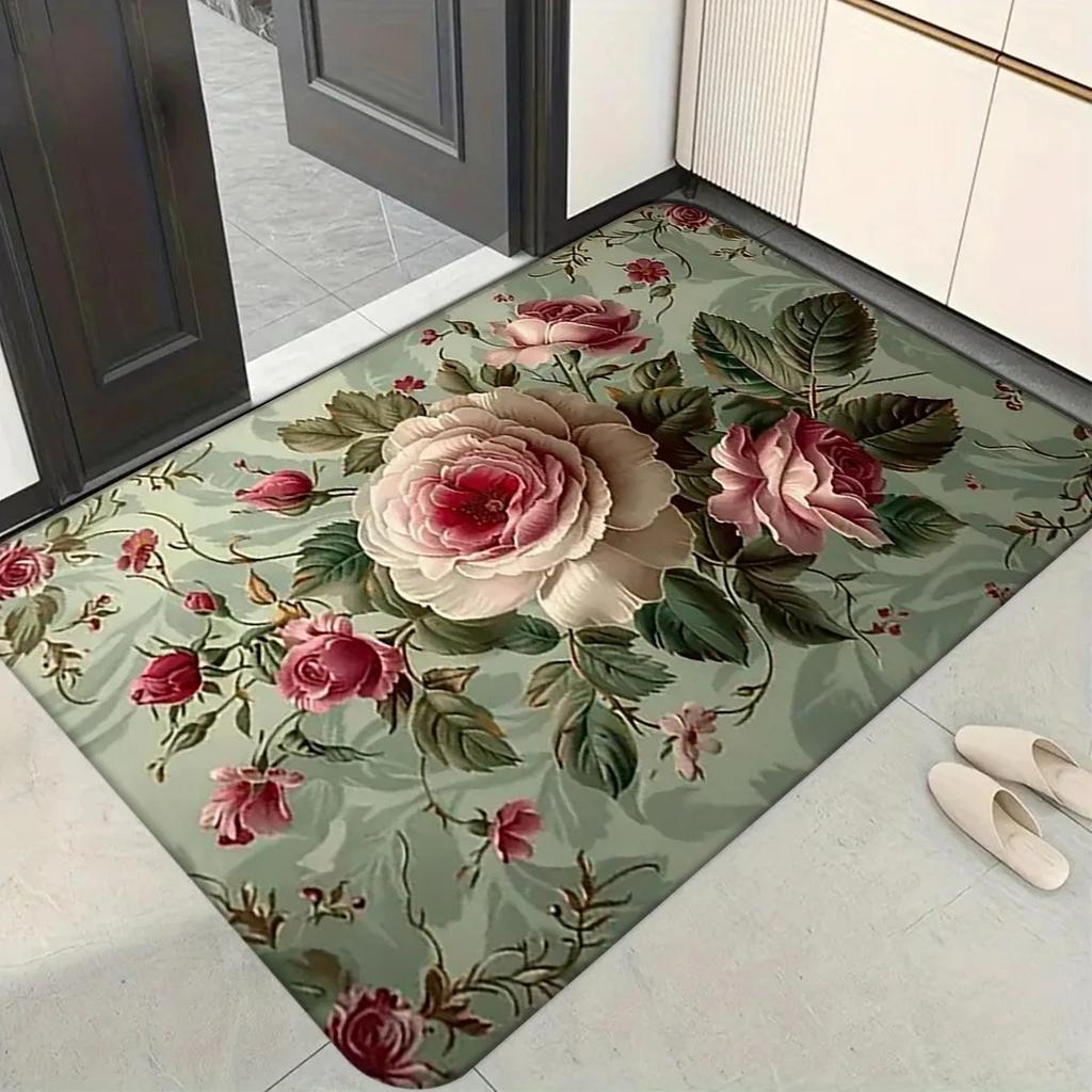 1PC Sunflower Pattern Kitchen Rugs Non-Slip Home Door Mats Pop design Bathroom Rugs Bath Mat Carpet for Home Sink Laundry Decor