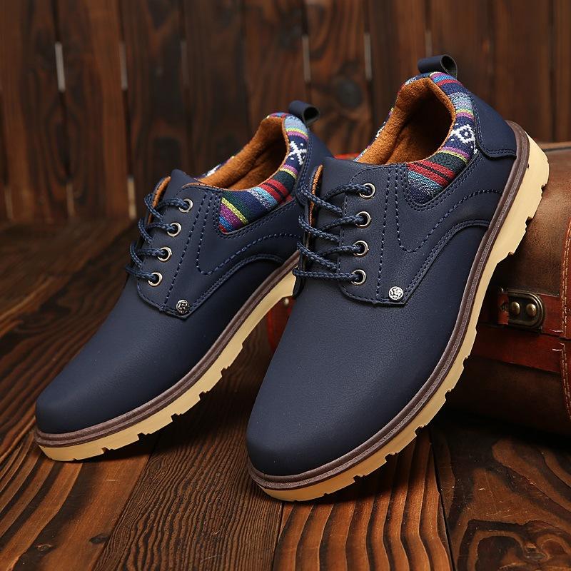 

2025 autumn new men s business casual leather shoes waterproof and non-slip shoes low-top shoes men s shoes one 2025 44 синий