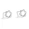  Sterling Silver Lightning Stud Earrings for Women Star of David Moon Heart Earring Elegant Wedding 999 Silver Jewelry