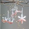 Snowflake Icicle Christmas Pendants Crystal Acrylic Christmas Tree Ornaments Happy New Year Home Table Decor Hanging Pendant