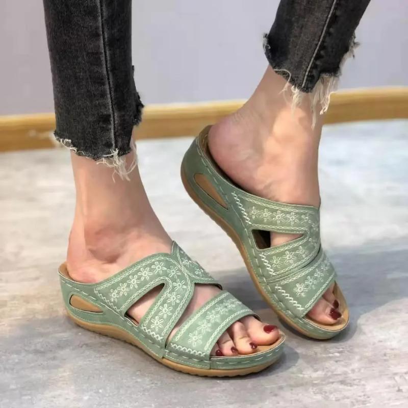 

New Women Slippers Wedge Platform Large Size Orthopedics Sandals Walking Open Toe Ladies Casual Beach Shoes Women 2025 43 фіолетовий