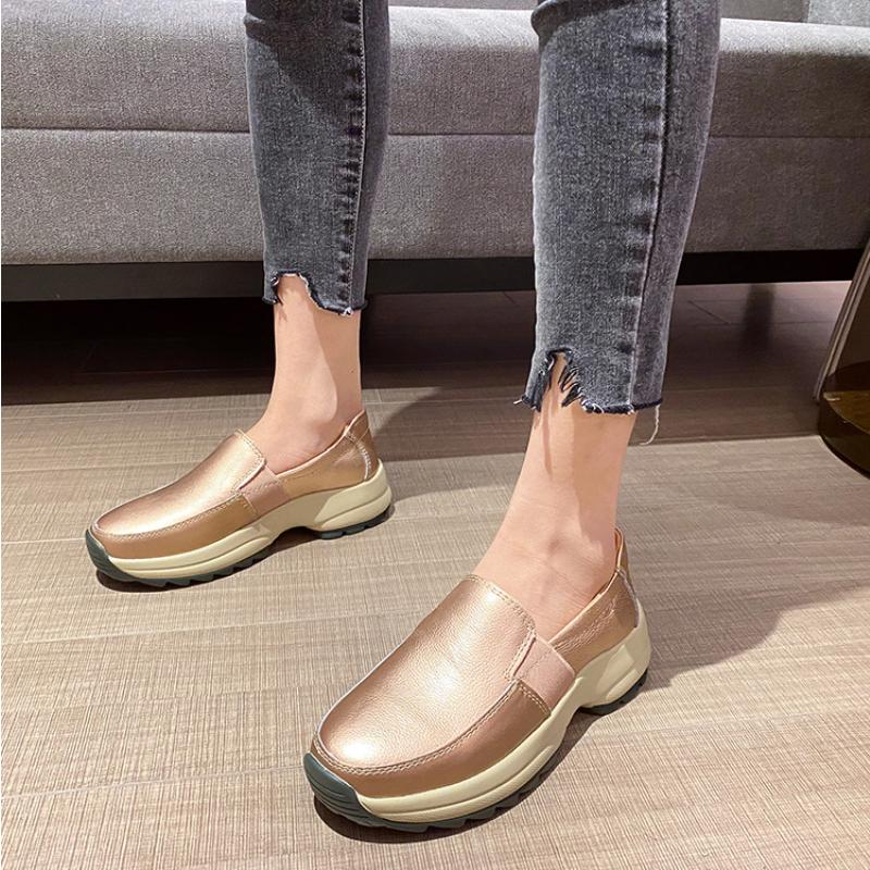 Luxury Women's Singles 2024 Spring and Autumn Thick Sole Shoes Versatile for Women's Shoes Plataforma Mujer Zapatillas De Mujer