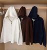 Korean Style Thick Faux Raccoon Lambswool Zipper Hooded Jacket - Women's Versatile Autumn/Winter Sweater Cardigan