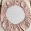Multi-specification Rhombus Grid Bed Sheet Skin Friendly Brushed Cotton Clip Waterproof Bedsheet Sweat Absorbing and Breathable Mattress Cover
