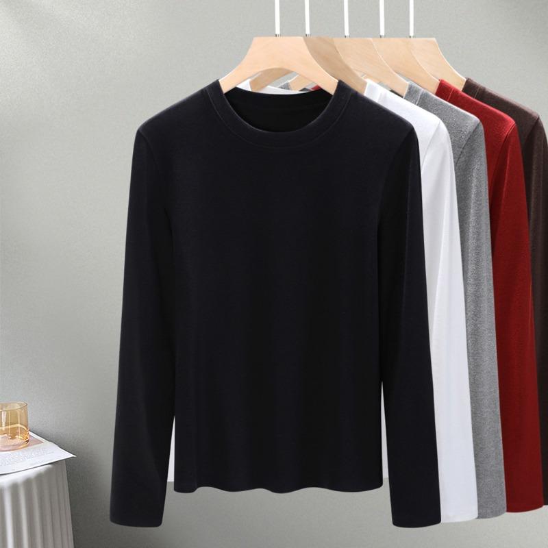 Crew Neck Long Sleeve Knitted Sweater Early Autumn New Women's Clothing Can Be Worn Outside with High-end Temperament Bottoming Shirt Top