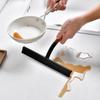 Non-Scratch Kitchen Water Wiper Wooden Handle Soft Silicone Window Mirror Squeegee with Lanyard Widen Glass Cleaning Tool