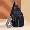 PU Leather Bohemian Chest Bag Solid Color Women's Handbag Unisex Crossbody Backpack  Hiking