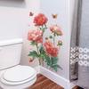 Home Background Wall Decoration Stickers Featuring Noble Peonies and Dancing Butterflies