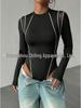 Spring 2026 Sexy Mesh Long Sleeve Bodysuit for Women