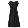 Shangdubi La Women's Elegant Black Square Neck A-line Midi Dress