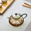 Pokaro Tee Mini-Teekanne, Hitzebeständiges Glas, Tintenfarben, 360 ml Fassungsvermögen, Für eine Person, Kann über offenem Feuer verwendet werden, Handgefertigt, Perfekt für Chinesisch