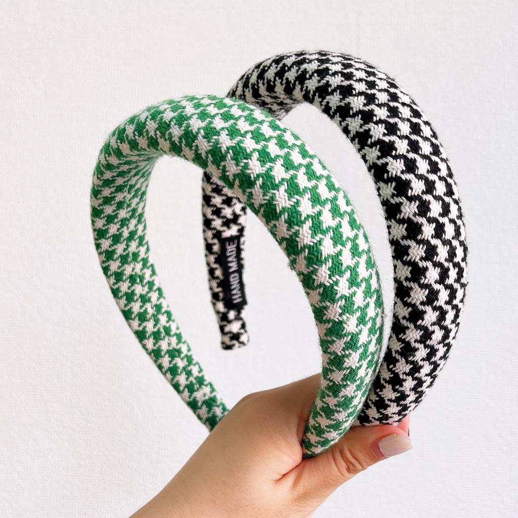 PROLY New Fashion Headband For Women Soft Sponge Houndstooth Headwear Autumn Casual Turban Hair Accessories Travel