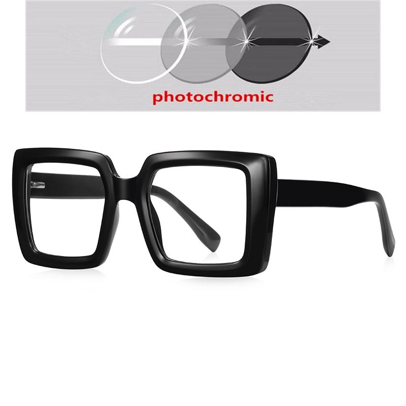 Transparent Green Frame Square Optical Glasses With Prescription Fashion Oversized Diopter Glasses For Women -0.5 -0.75 To -4.0
