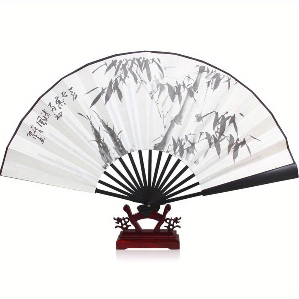 10 Zoll Faltfächer Hand Seidenstoff DIY Chinesischer Faltfächer Holz Bambus Antike Faltfächer DIY Kalligraphie Malerei