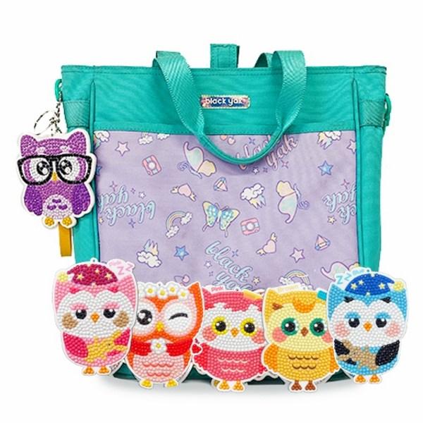 Satin Acrylic Owl Jewelry Cross-stitch Keychain Set of 6, Mixed Colors, 1 Set Korean Popular Toys