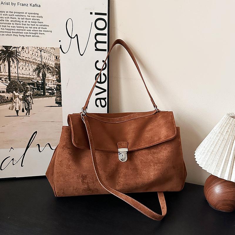 Borsa da pendolare alla moda da donna, Borsa a spalla singola retrò semplice sotto il braccio