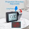 Portable Table Alarm Clock with Adjustable Backlight and Display Calendar Laser Projection Alarm Clock for Bedroom Ceiling Wall