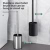 Non Perforated Vertical Toilet Brush Holder Stainless Steel Floor Toilet Cleaning Tool  Home