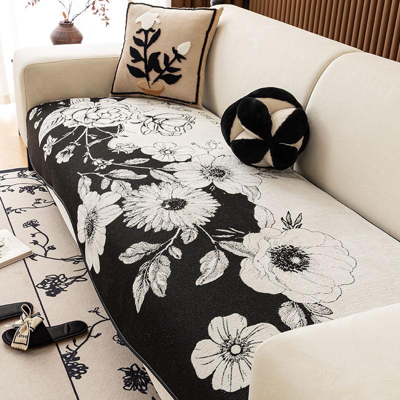 

Chenier Sofa Cushion Is Universal In All Seasons, Special-Shaped Straight Row Seat Cushion, Irregular Non-Slip Leather Sofa Cover, Light Luxury 90*90cm