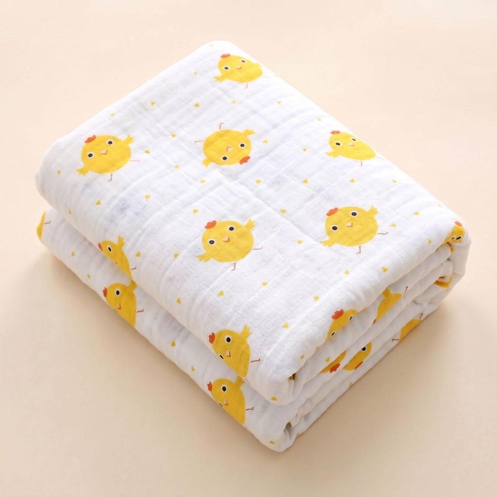 Class A Newborn Bath Towel - Pure Cotton, 6-Layer Gauze, Quick-Dry, Highly Absorbent
