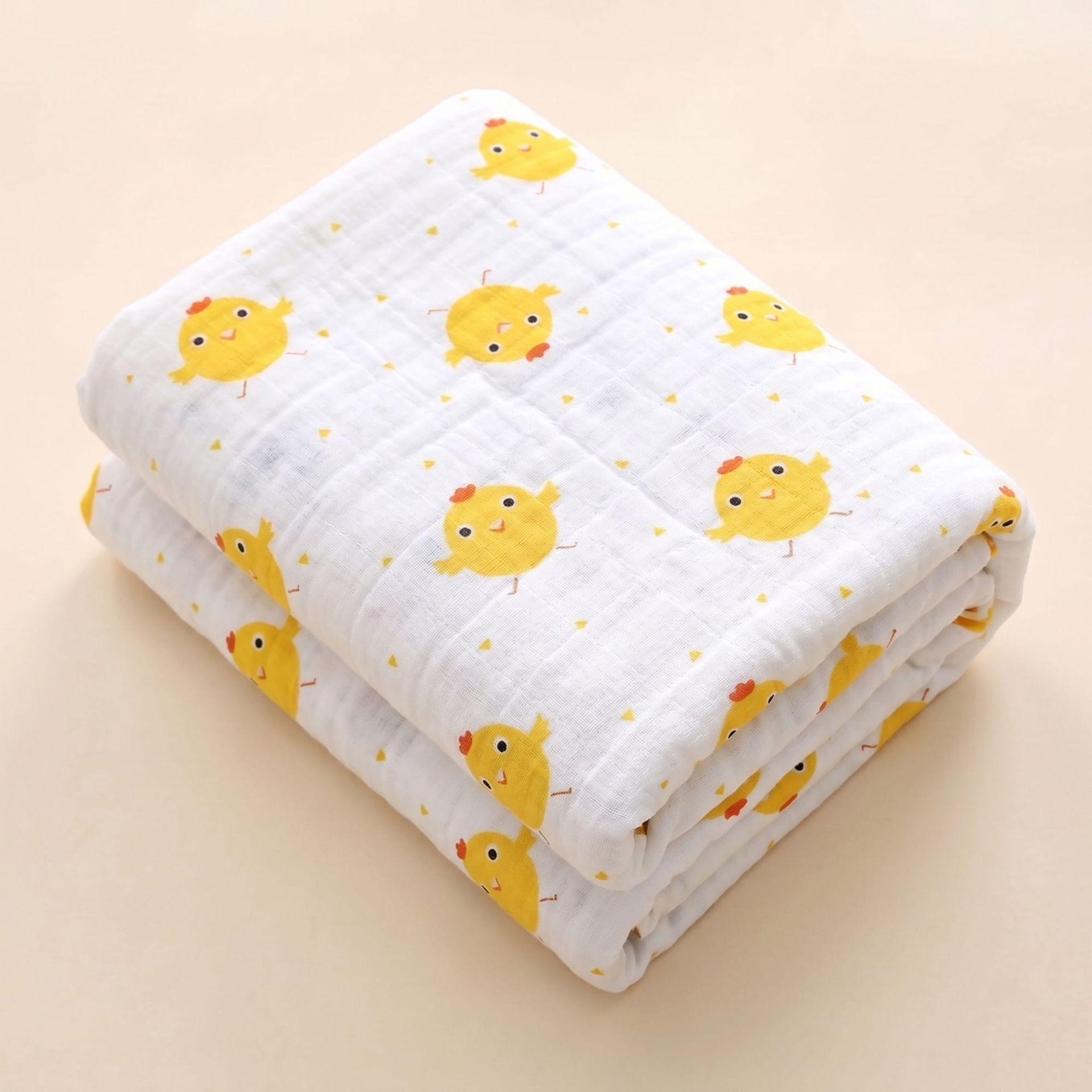 Class A Newborn Bath Towel - Pure Cotton, 6-Layer Gauze, Quick-Dry, Highly Absorbent Stretch 110X110cm