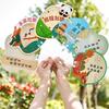 Lightweight PP Material Dragon Boat Festival Fan Motivational Slogan Print Flexible and Unbreakable Cute Zongzi Cartoon Paddle