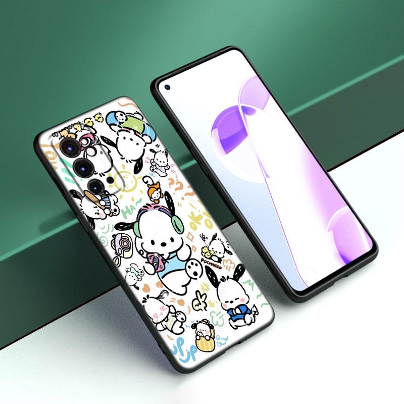 Cartoon Lovely Pochacco Black Silicone Phone Case For OnePlus 9 10 11 12 ACE 2V Pro 9RT 10T 10R Nord CE 2 3 Lite N10 N20 N30 5G
