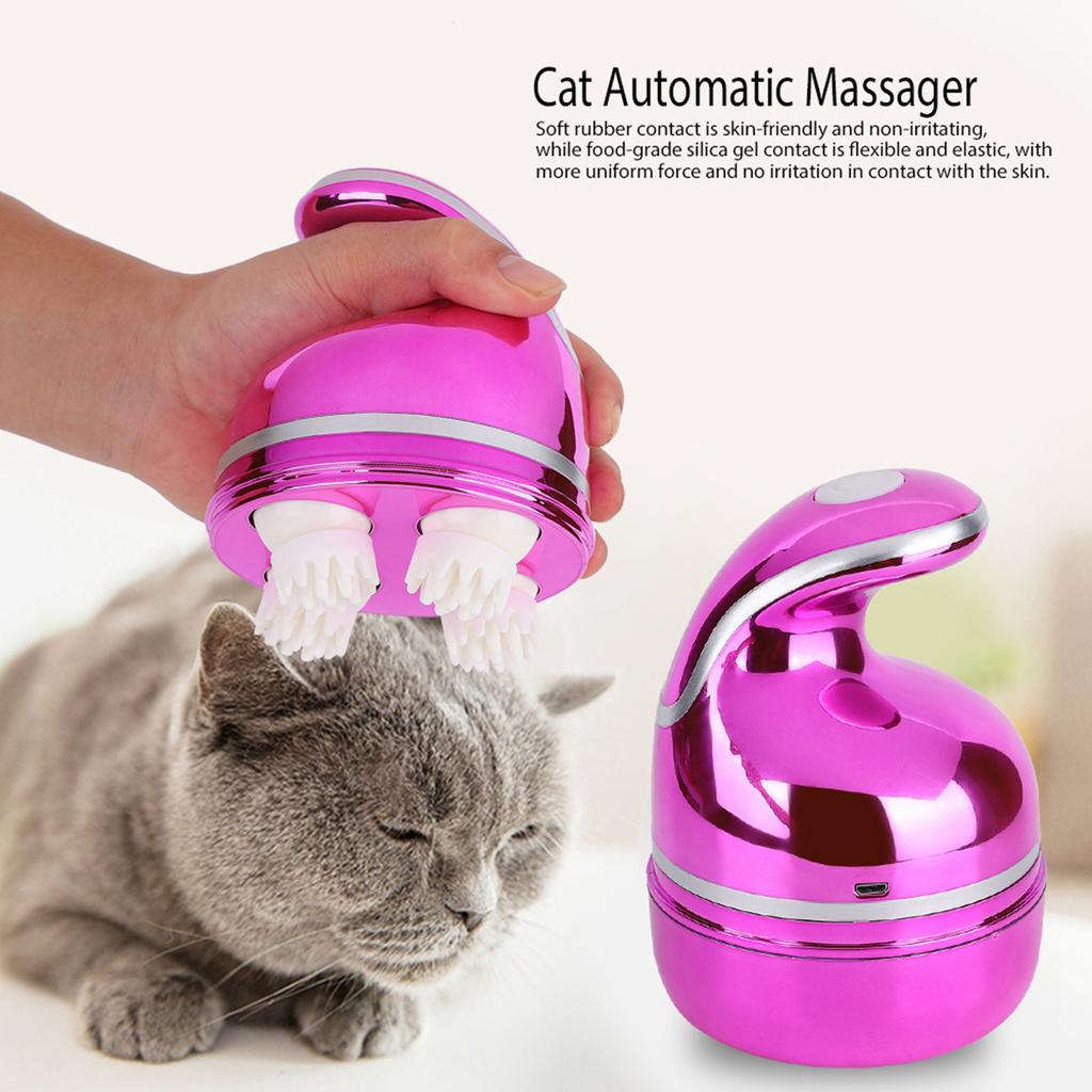 Pet Intelligent USB Charging 3D Head Massaging Cats Automatic Massager (white)
