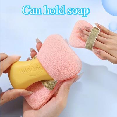 Banyo Süngeri Kalınlaştırılmış Sabun Tasarruflu Köpüren File Çanta Peeling Süngeri Vücut Temizleyici Duş İçin Banyo Fırçası Banyo Aksesuarları