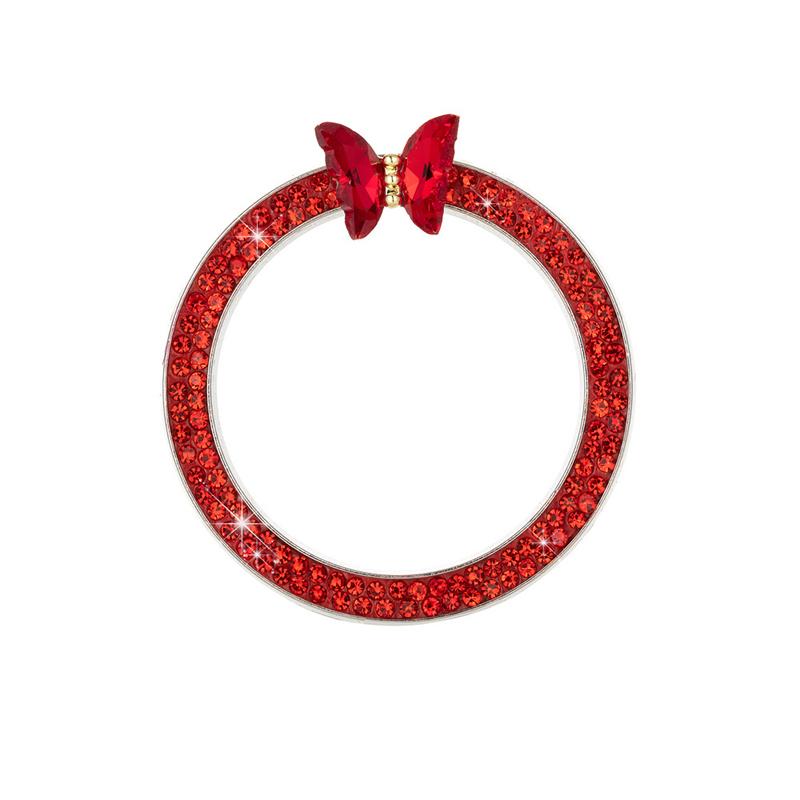 1pc Rhinestone Butterfly Car Start Button Decoration Circle Diamond One Click Start Button Engine Start Stop Switch Button Cover